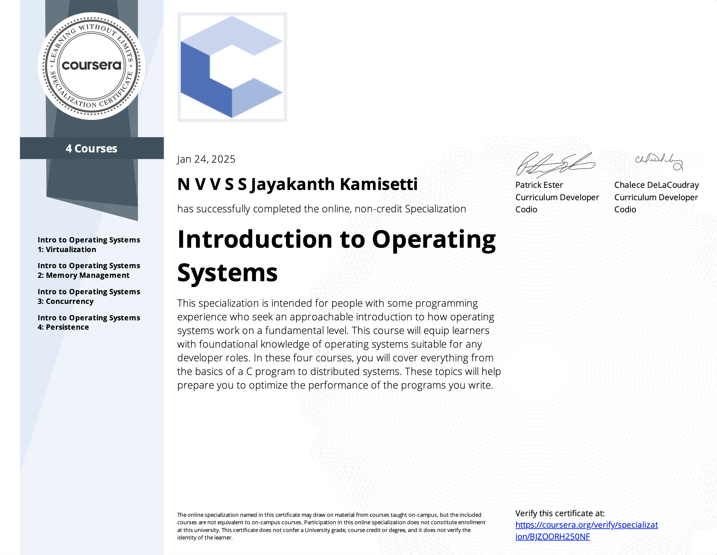 Introduction to OS Certification